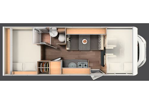 Autocaravana Capuchina SUNLIGHT A-70 con amplio garaje de Ocasión