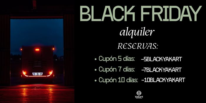 Oferta Black Friday en Yakart: hasta 10% de descuento en alquiler de autocaravanas